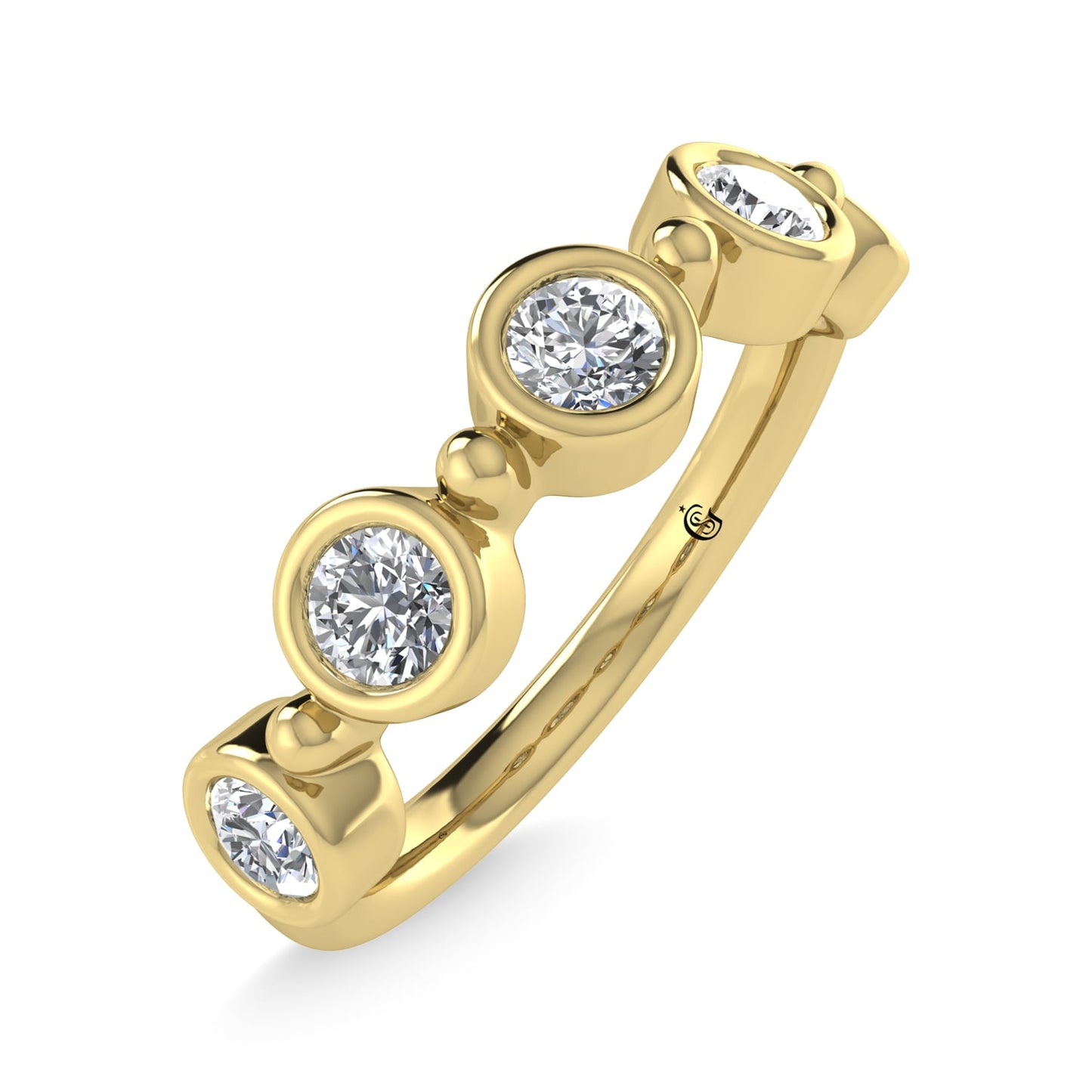 14K Yellow Gold Diamond 1/2 Ct.Tw. Stackable Band