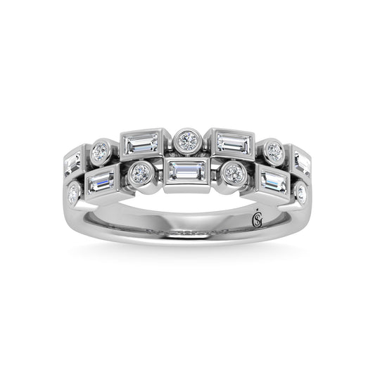 14K White Gold Diamond 3/8 Ct.Tw. Stackable Band