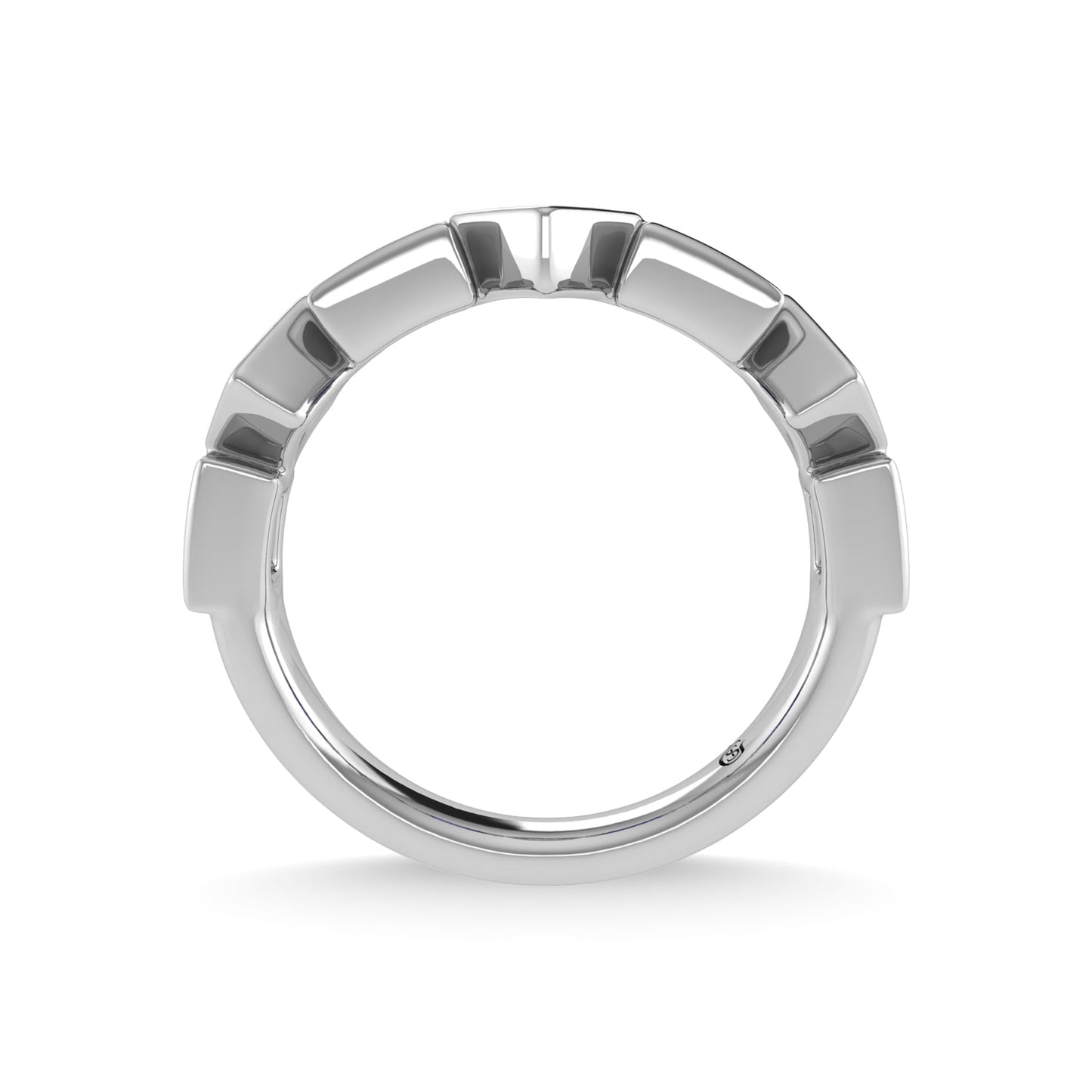 14K White Gold Blue Sapphire & Diamond 7/8 Ct.Tw. Stackable Band