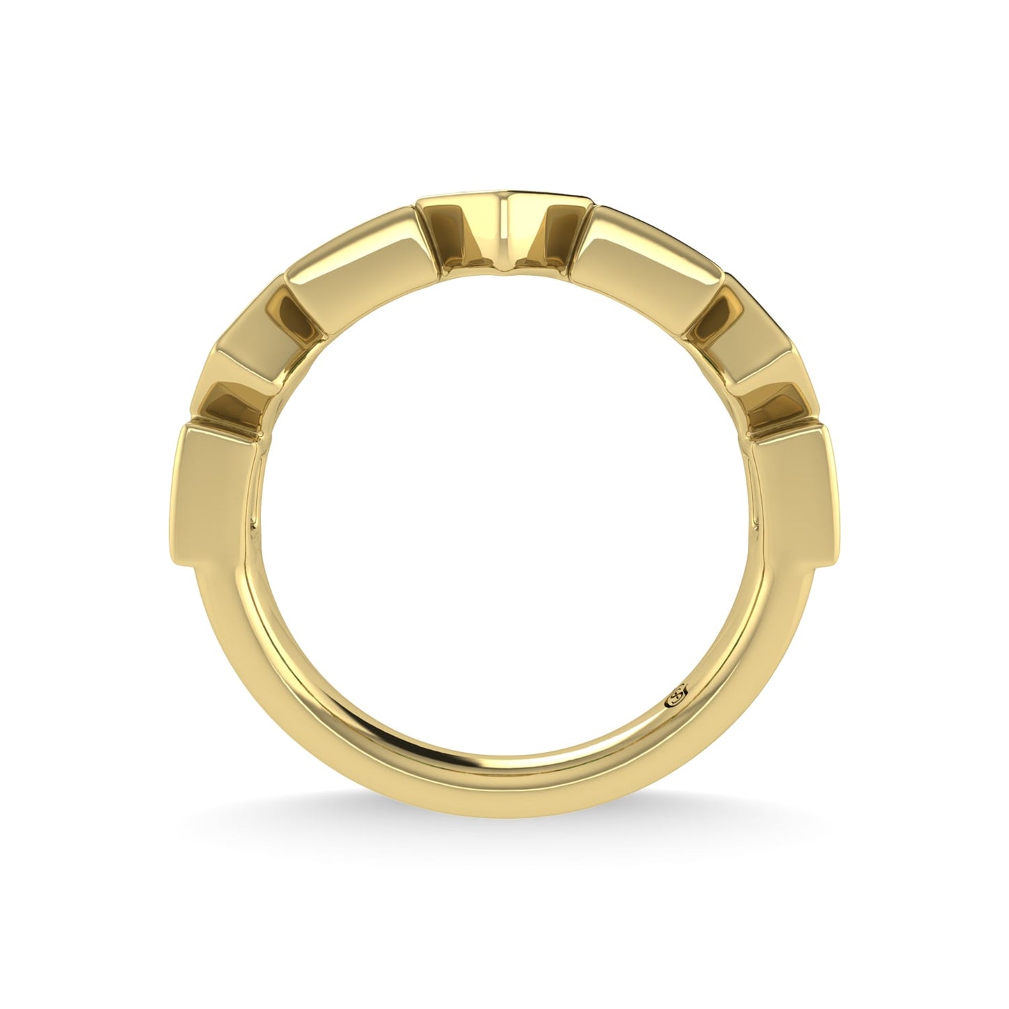 14K Yellow Gold Emerald & Diamond 3/4 Ct.Tw. Stackable Band