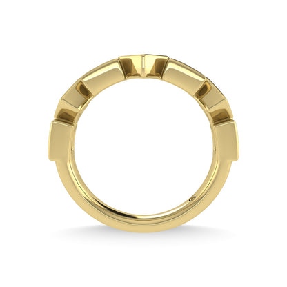 14K Yellow Gold Emerald & Diamond 3/4 Ct.Tw. Stackable Band