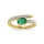 14K Yellow Gold Diamond and Emerald 1 1/3 Ct.Tw. Stackable Band