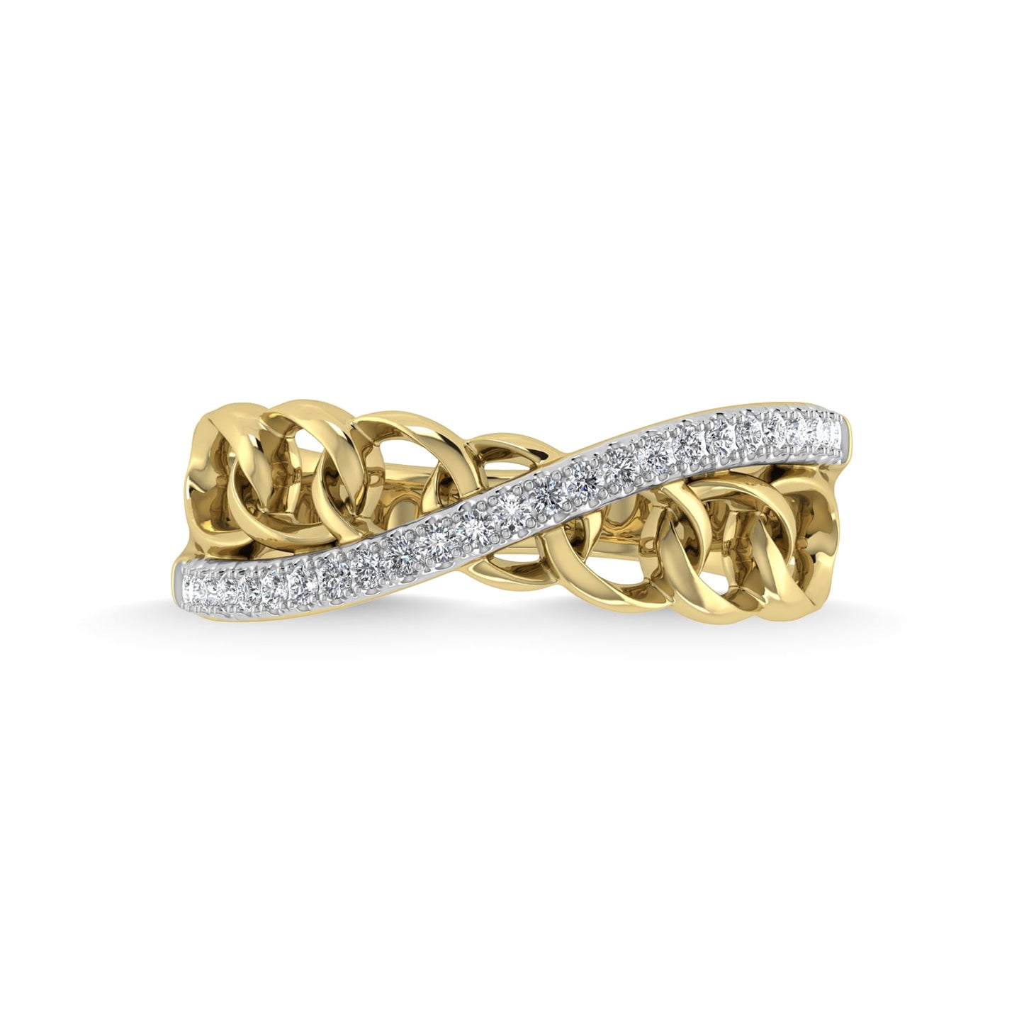 14K Yellow Gold Diamond 1/8 Ct.Tw. Fashion Ring