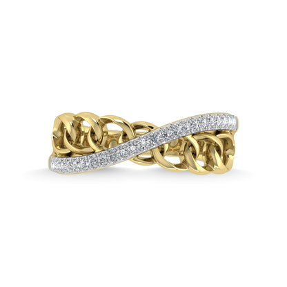14K Yellow Gold Diamond 1/8 Ct.Tw. Fashion Ring