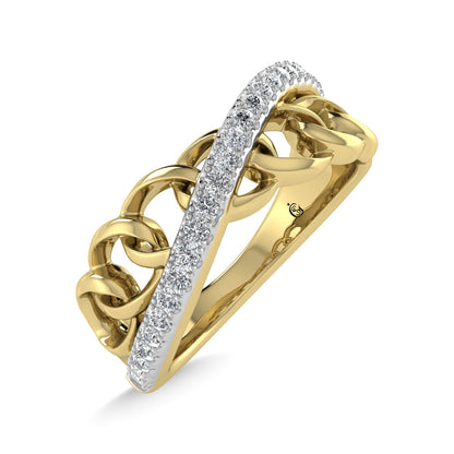 14K Yellow Gold Diamond 1/8 Ct.Tw. Fashion Ring