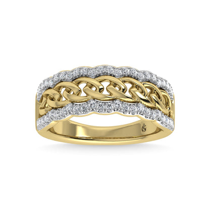 14K Yellow Gold Diamond 1/4 Ct.Tw. Fashion Ring