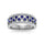 14K White Gold Diamond and Blue Sapphire 3/4 Ct.Tw. Fashion Ring