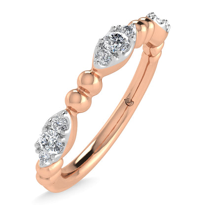 14K Rose Gold Diamond 1/5 Ct.Tw. Stackable Band