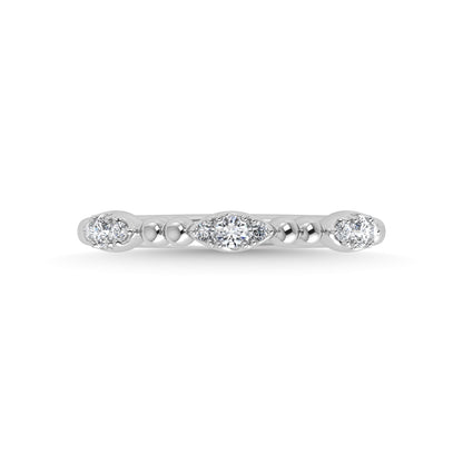 14K White Gold Diamond 1/5 Ct.Tw. Stackable Band