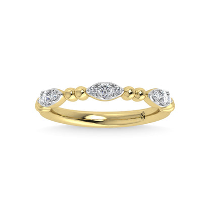 14K Yellow Gold Diamond 1/5 Ct.Tw. Stackable Band
