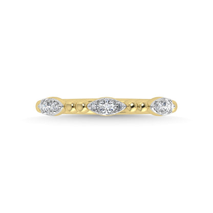 14K Yellow Gold Diamond 1/5 Ct.Tw. Stackable Band