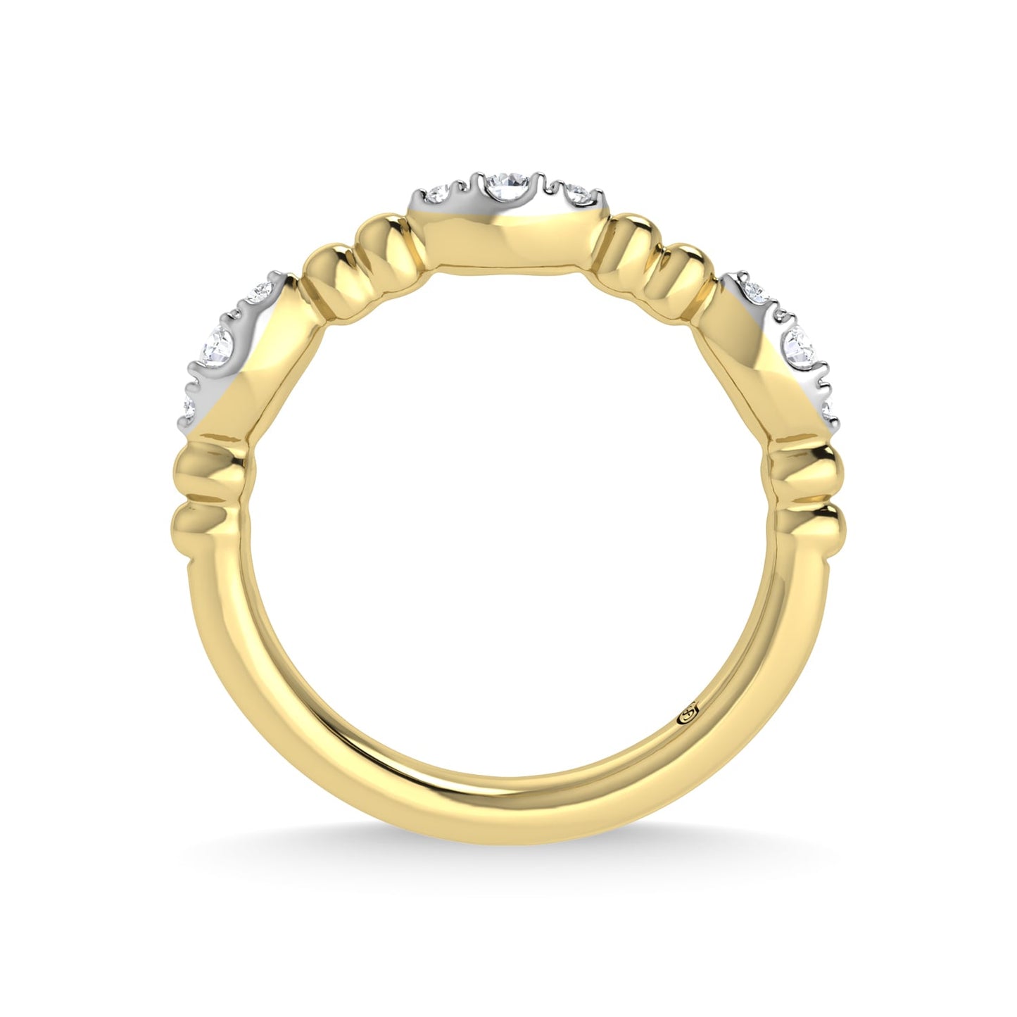 14K Yellow Gold Diamond 1/5 Ct.Tw. Stackable Band