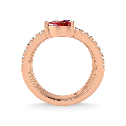 14K Rose Gold Diamond and Ruby 1 3/8 Ct.Tw. Fashion Ring