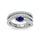 14K White Gold Diamond and Blue Sapphire 1 3/8 Ct.Tw. Fashion Ring