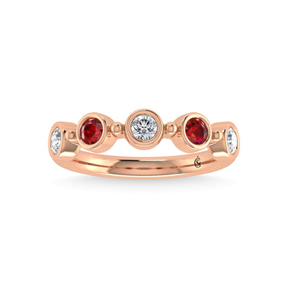 14K Rose Gold Diamond 5/8 Ct.Tw. Stackable Band
