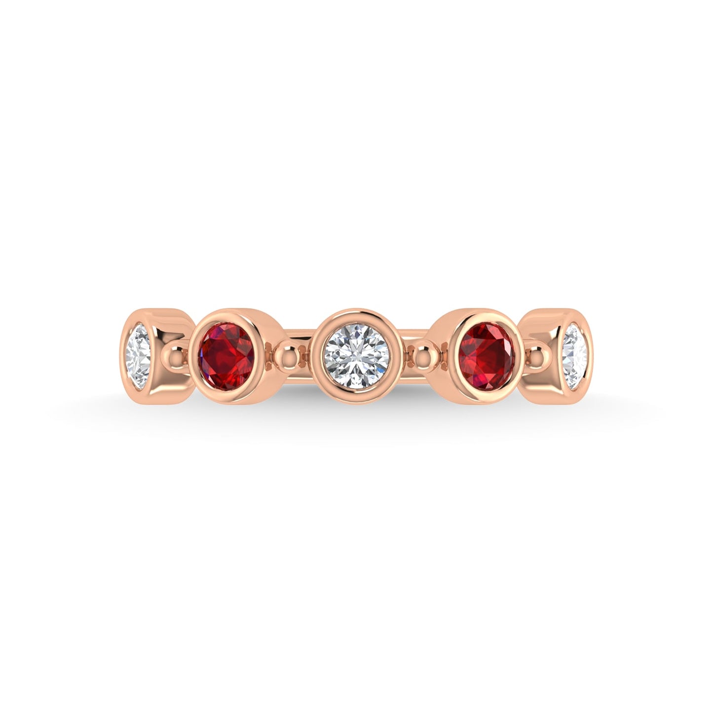 14K Rose Gold Diamond 5/8 Ct.Tw. Stackable Band