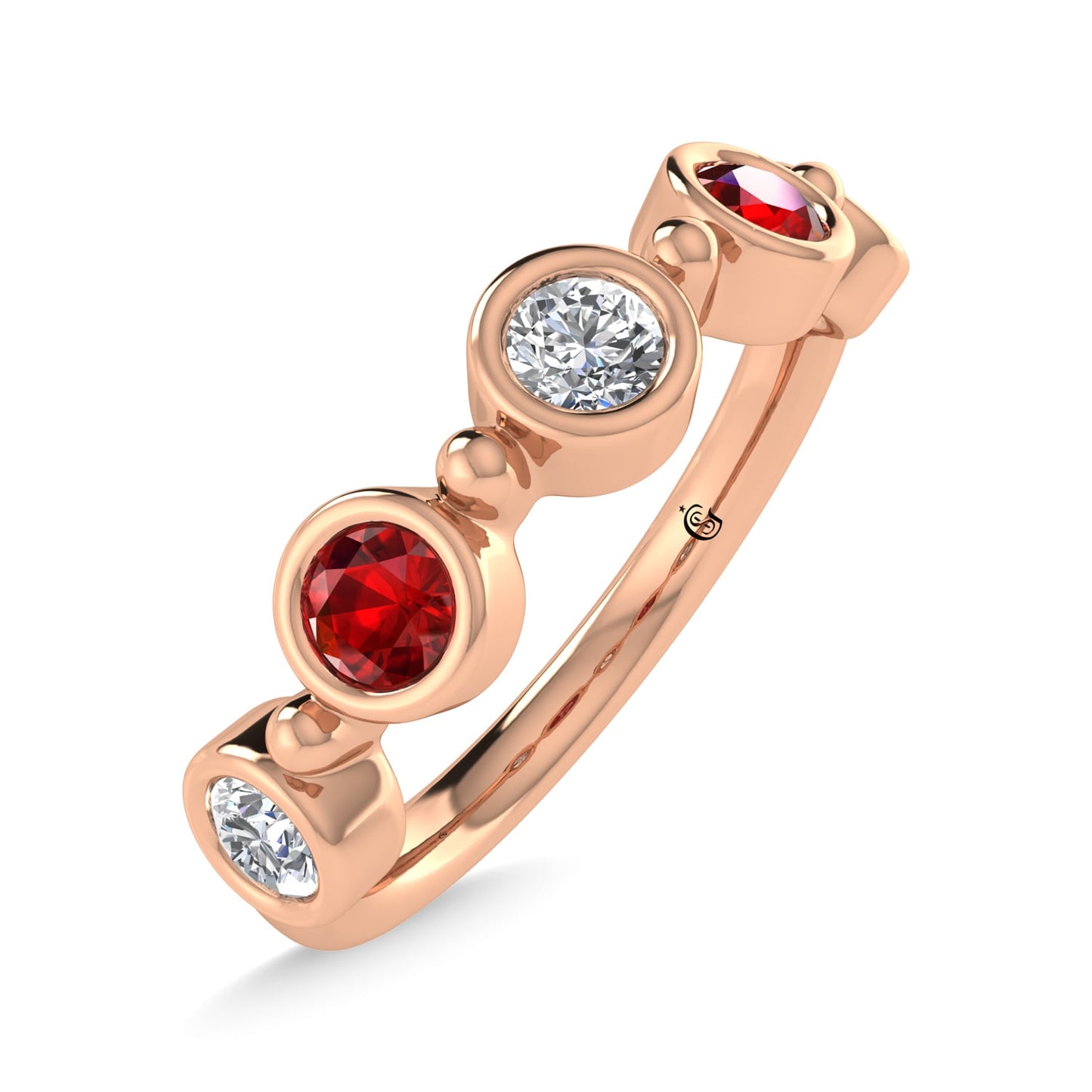 14K Rose Gold Diamond 5/8 Ct.Tw. Stackable Band