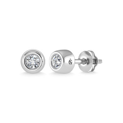 14K White Gold Diamond 1/10 Ct.Tw. Stud Earrings