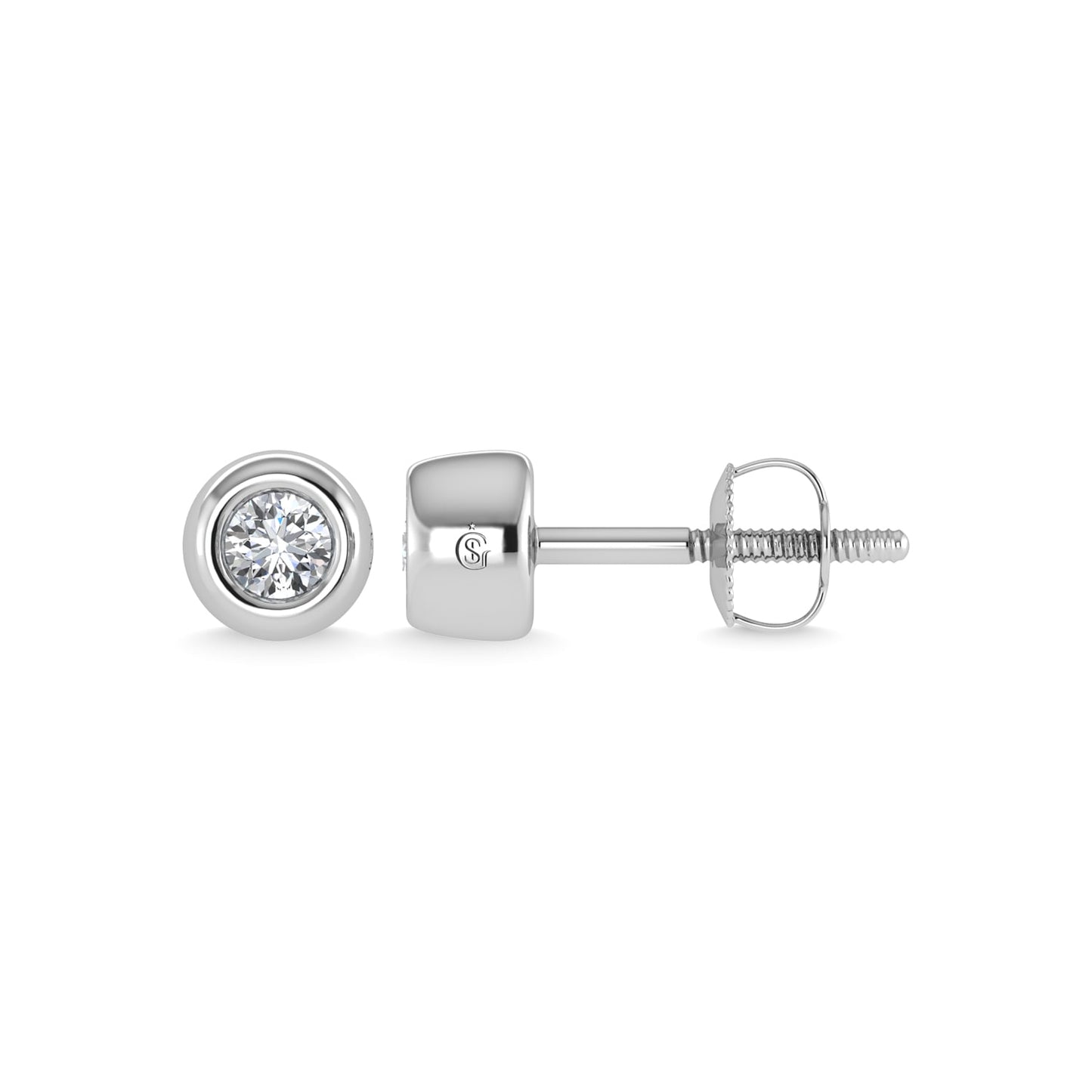 14K White Gold Diamond 1/10 Ct.Tw. Stud Earrings