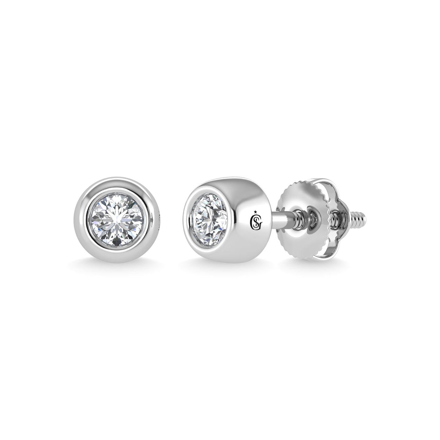 14K White Gold Diamond 1/5 Ct.Tw. Stud Earrings