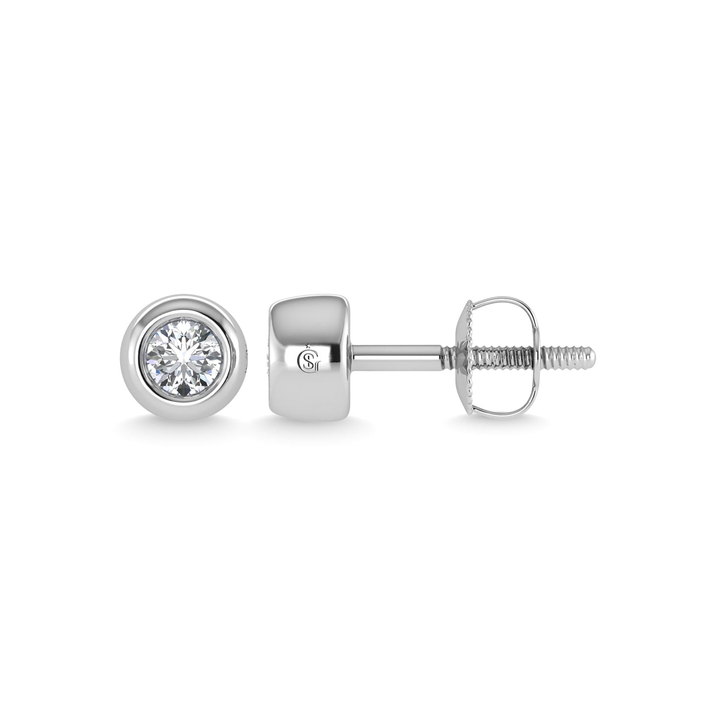 14K White Gold Diamond 1/5 Ct.Tw. Stud Earrings