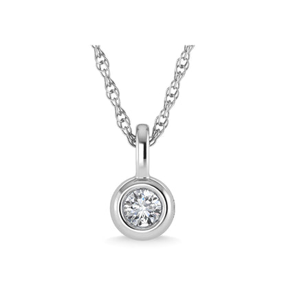 14K White Gold Diamond 1/20 Ct.Tw. Solitaire Pendant