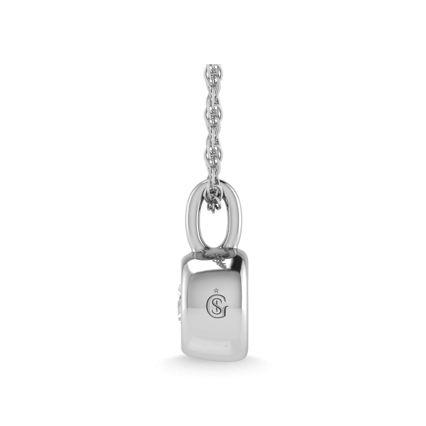 14K White Gold Diamond 1/5 Ct.Tw. Solitaire Pendant