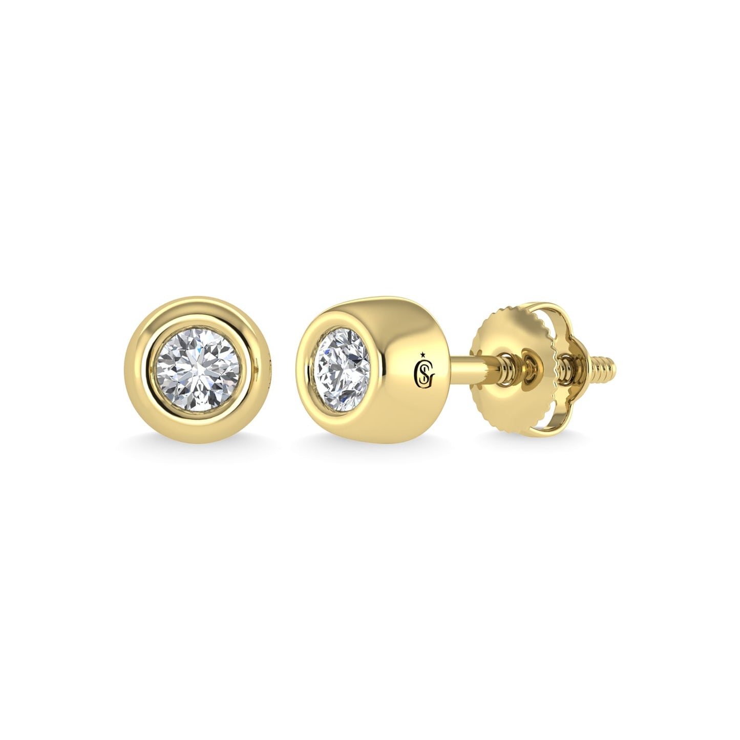 14K Yellow Gold Diamond 1/10 Ct.Tw. Stud Earrings