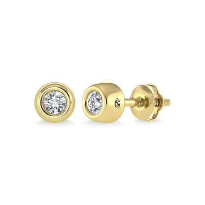 14K Yellow Gold Diamond 1/10 Ct.Tw. Stud Earrings