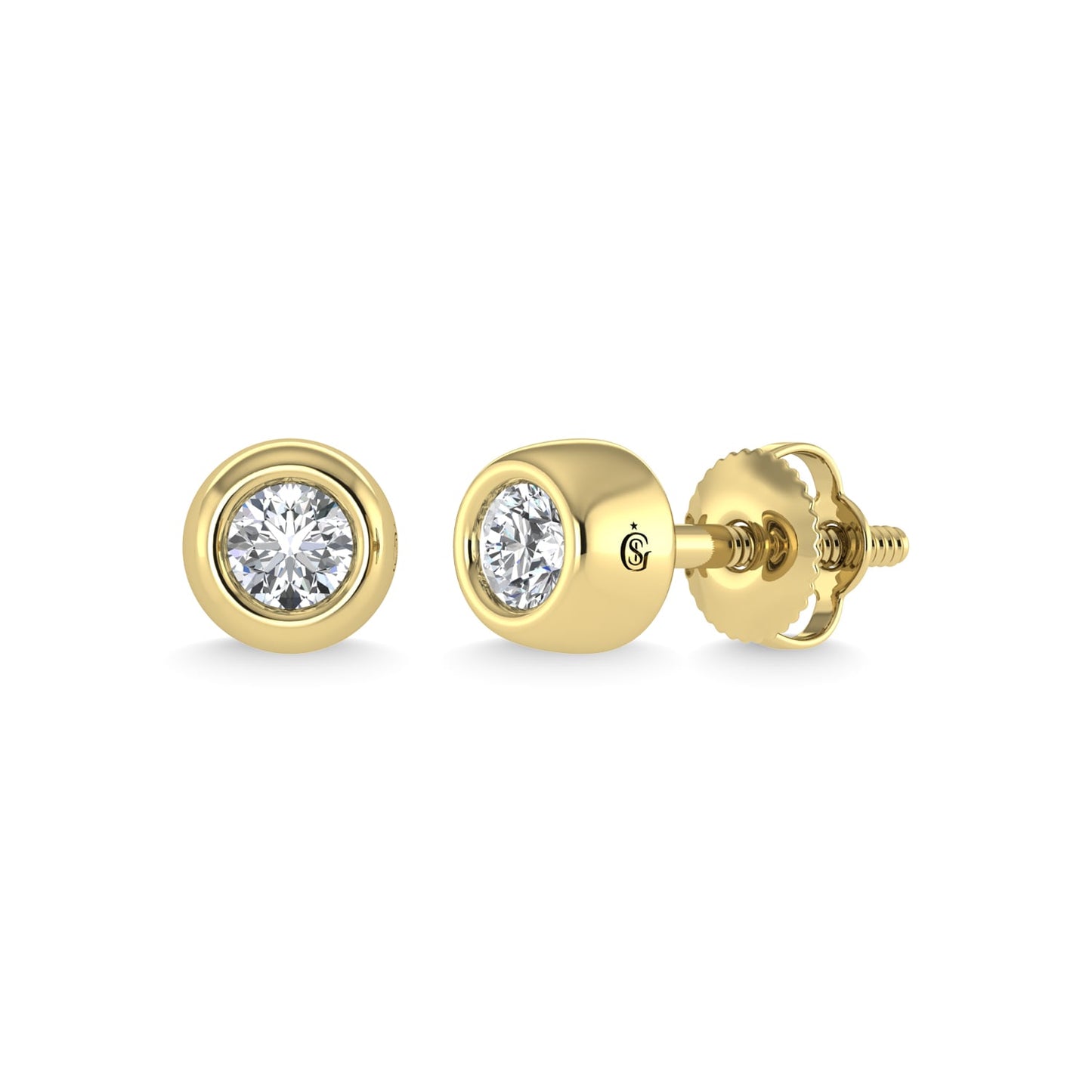 14K Yellow Gold Diamond 1/5 Ct.Tw. Stud Earrings