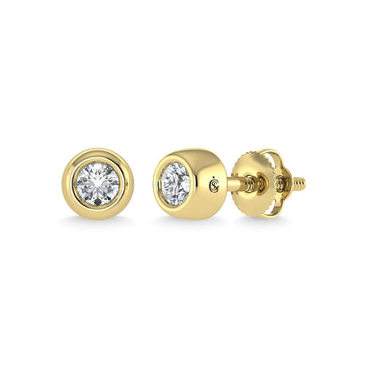 14K Yellow Gold Diamond 1/5 Ct.Tw. Stud Earrings
