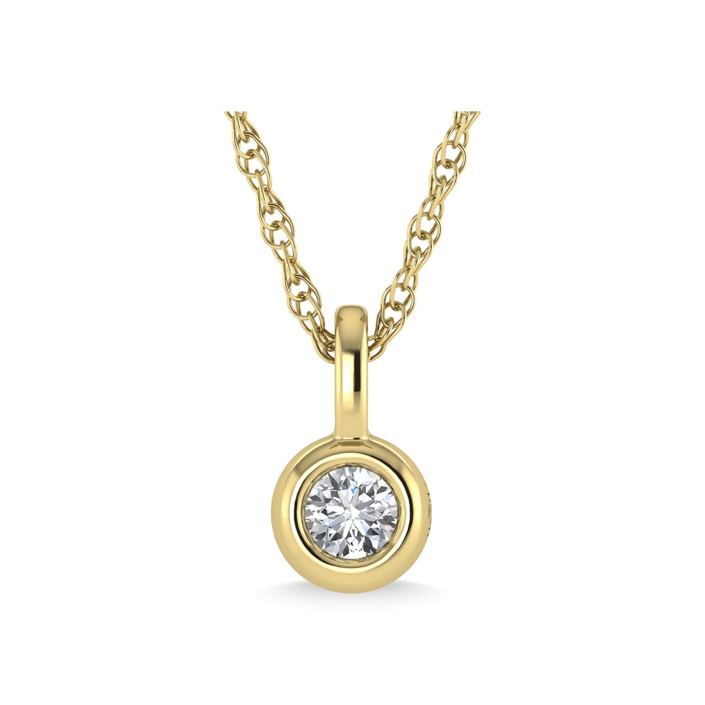 14K Yellow Gold Diamond 1/20 Ct.Tw. Solitaire Pendant
