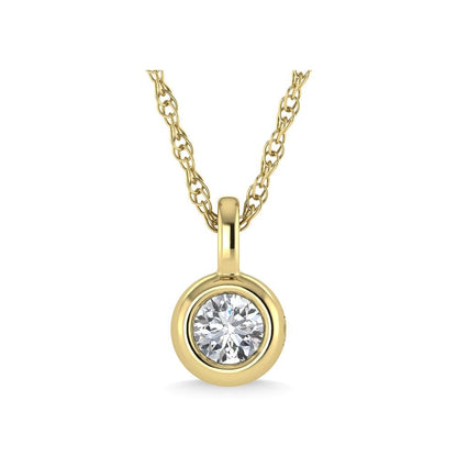 14K Yellow Gold Diamond 1/5 Ct.Tw. Solitaire Pendant