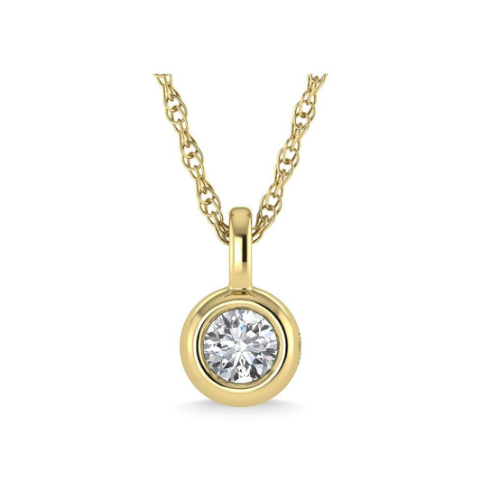 14K Yellow Gold Diamond 1/5 Ct.Tw. Solitaire Pendant