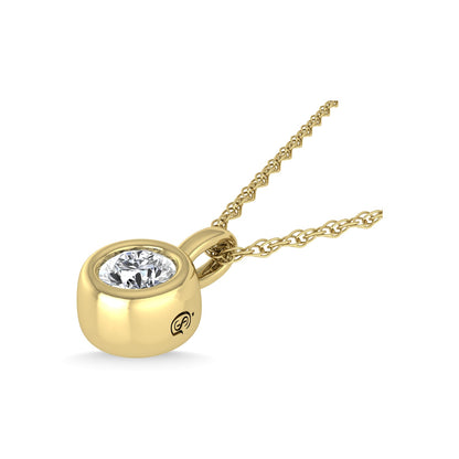 14K Yellow Gold Diamond 1/5 Ct.Tw. Solitaire Pendant