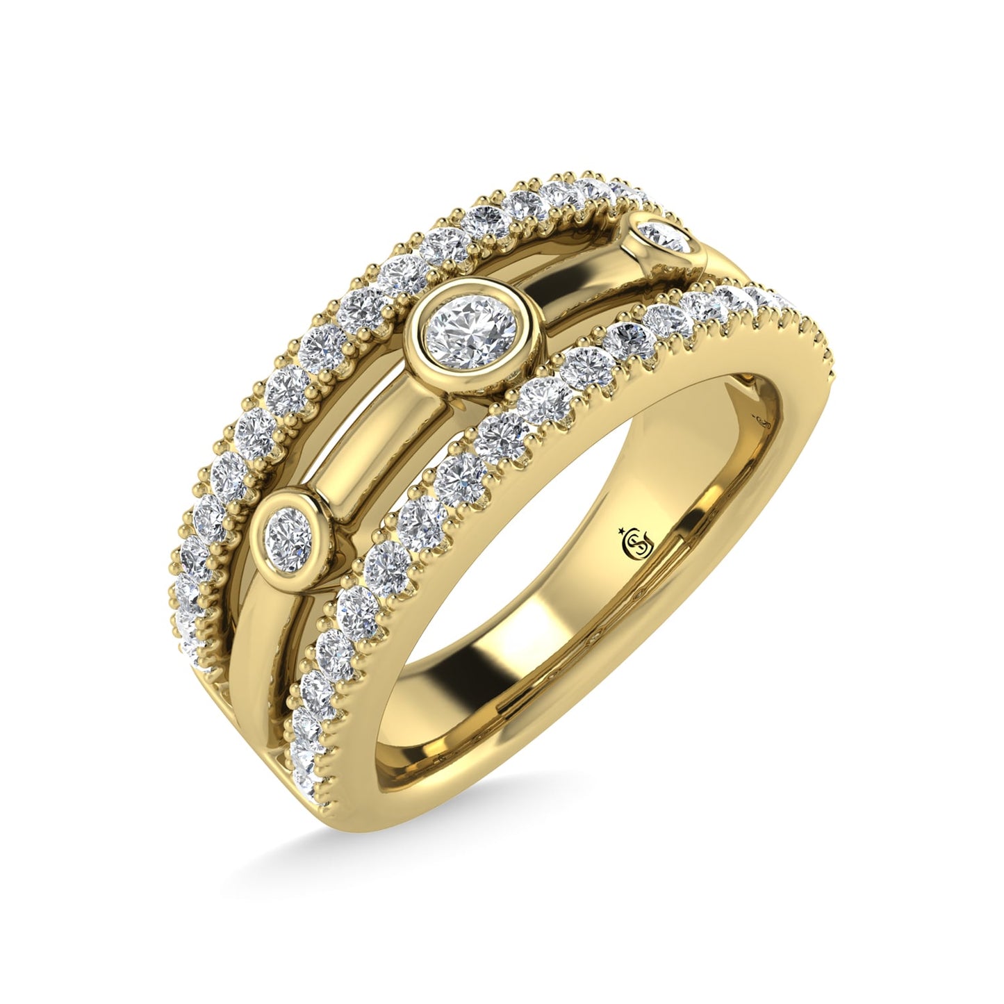 14K Two Tone Diamond 1/2 Ct.Tw. Fashion Band