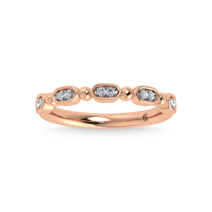 14K Rose Gold Diamond 1/20 Ct.Tw. Stackable Band