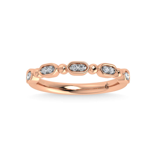 14K Rose Gold Diamond 1/20 Ct.Tw. Stackable Band