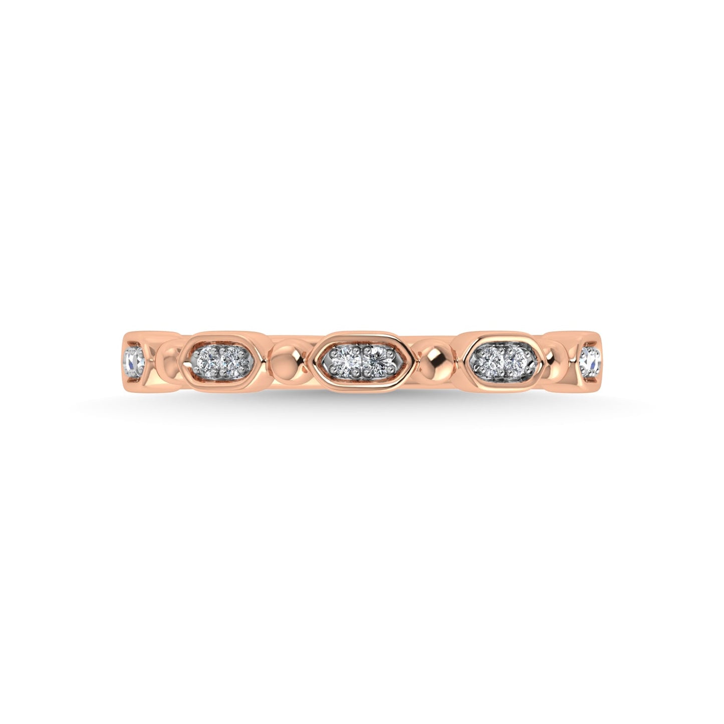 14K Rose Gold Diamond 1/20 Ct.Tw. Stackable Band