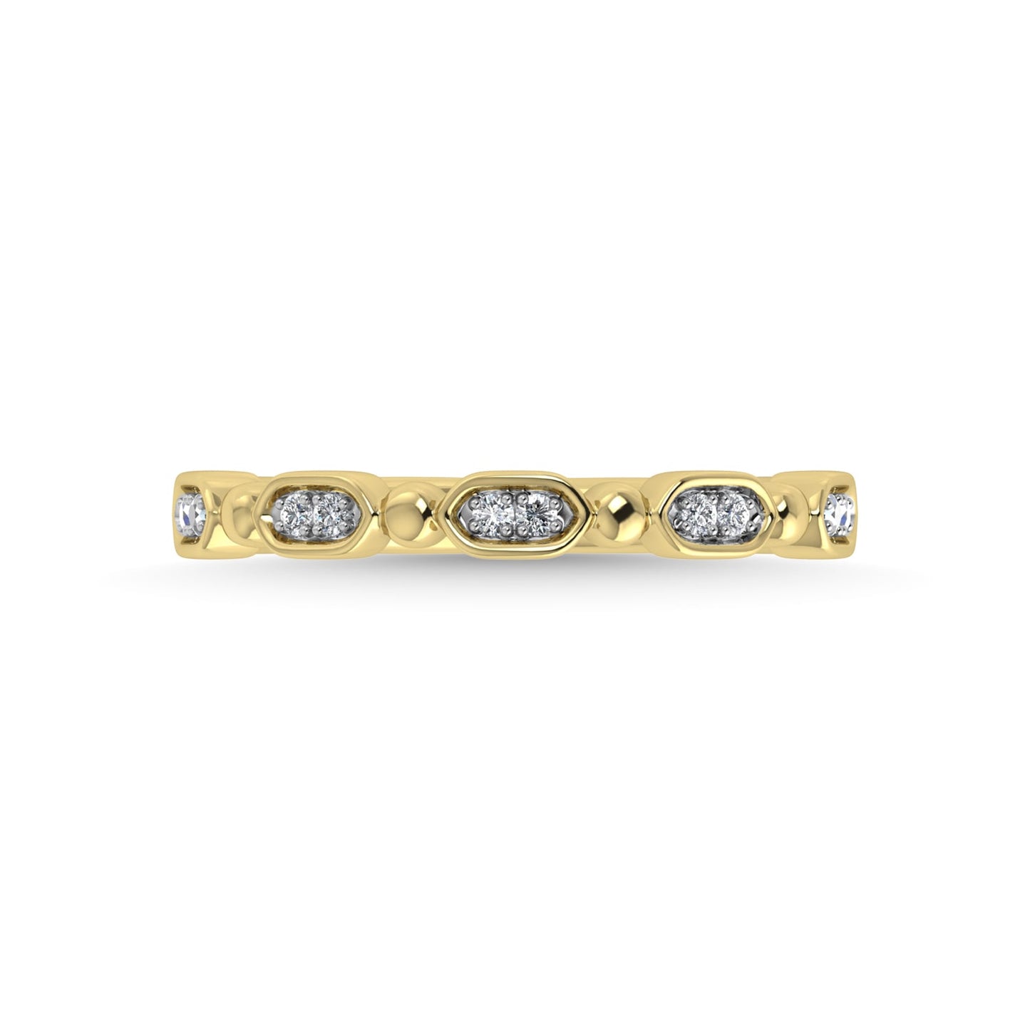 14K Yellow Gold Diamond 1/20 Ct.Tw. Stackable Band