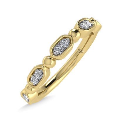 14K Yellow Gold Diamond 1/20 Ct.Tw. Stackable Band