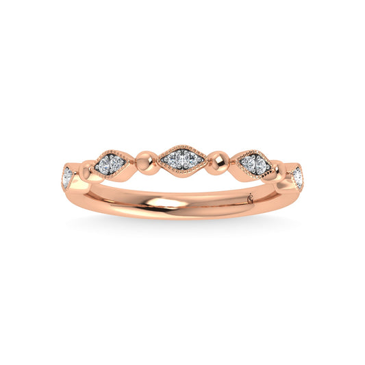 14K Rose Gold Diamond 1/20 Ct.Tw. Stackable Band