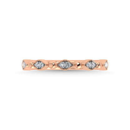 14K Rose Gold Diamond 1/20 Ct.Tw. Stackable Band
