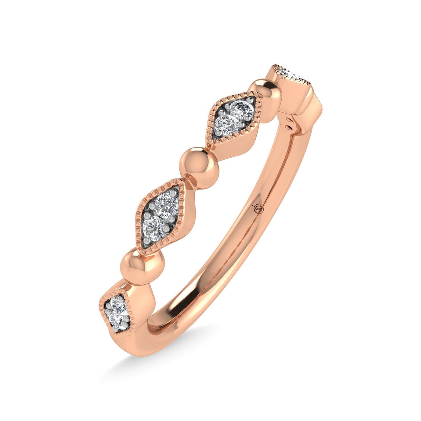 14K Rose Gold Diamond 1/20 Ct.Tw. Stackable Band