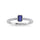 14K White Gold Diamond 3/8 Ct.Tw. And Blue Sapphire Fashion Ring