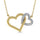 10K Two Tone Diamond 1/20 Ct.Tw. Heart Necklace