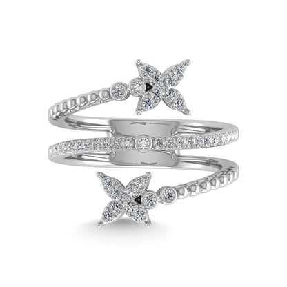 14K White Gold Diamond 1/4 Ct.Tw Bypass Ring