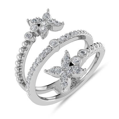 14K White Gold Diamond 1/4 Ct.Tw Bypass Ring