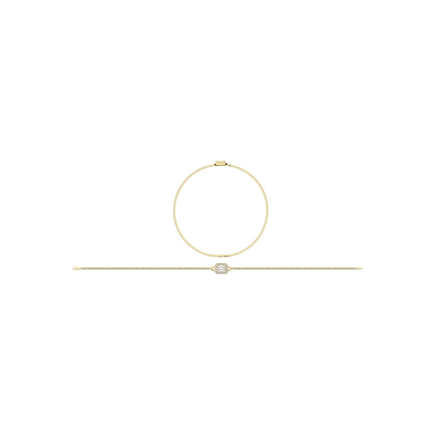 14K Yellow Gold Diamond 1/4 Ct.Tw. Cuban Bracelet