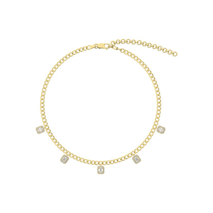 14K Yellow Gold Diamond 1 1/4 Ct.Tw. Cuban Necklace